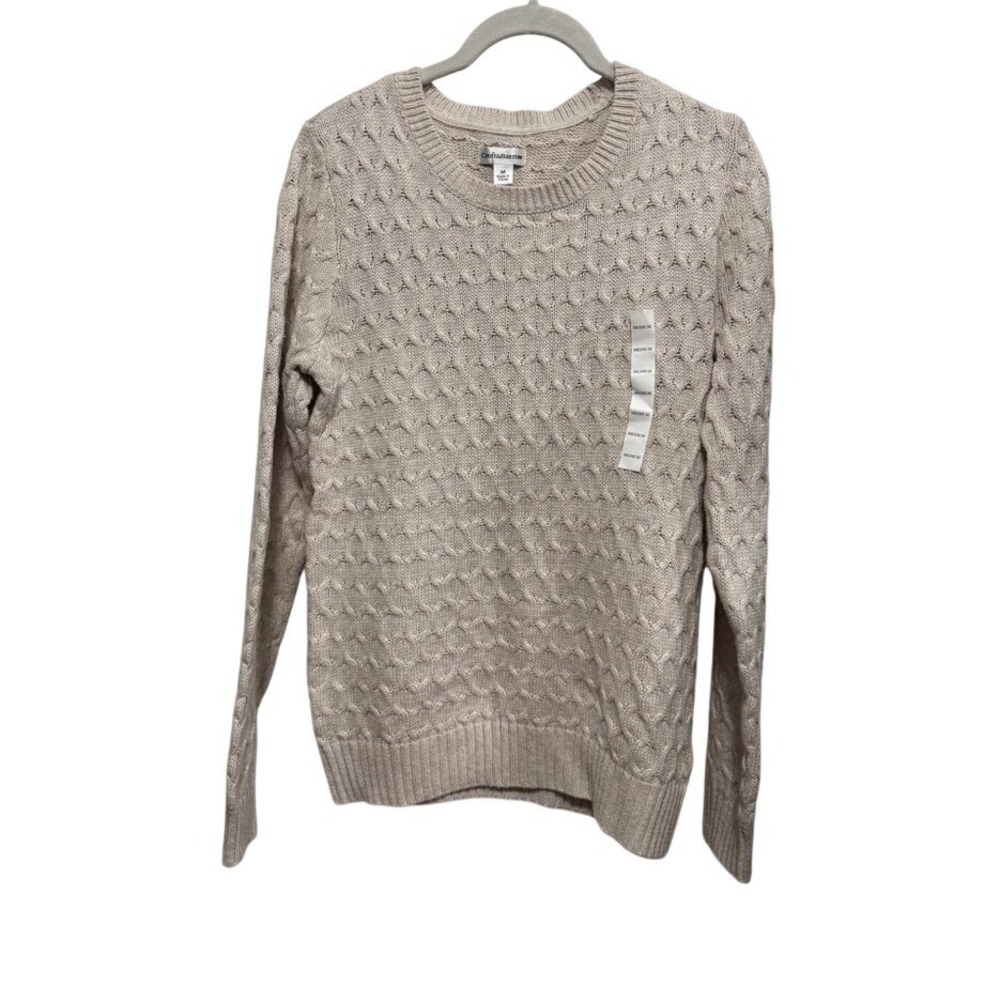 Croft & Barrow Sweater Women's‎ M Beige Cable Knit Classic Preppy Neutral NWT
